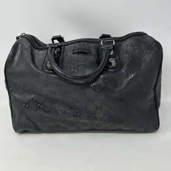 Gucci GG Monogram Imprime Boston Handbag Black - Picture 1 of 15